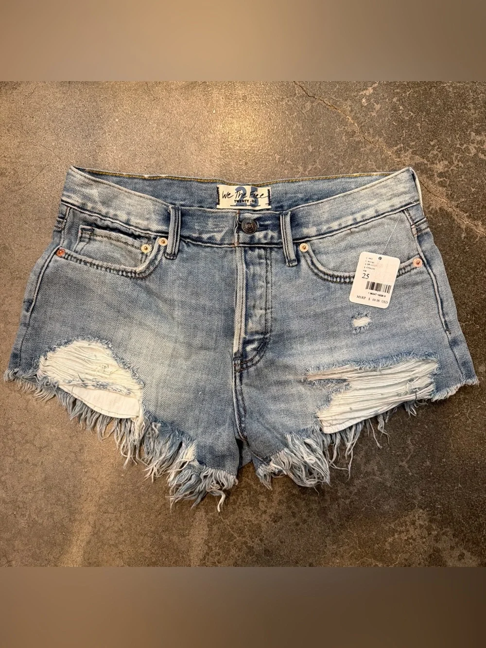 NWT Free People Denim Shorts, Size 25